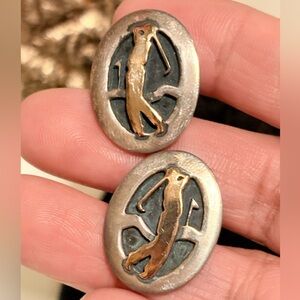 Georg Jensen Silver and Gold Cuff Links